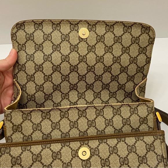 Vintage Gucci Brown Monogram GG Coated Canvas Shoulder Bag - Picture 8 of 16